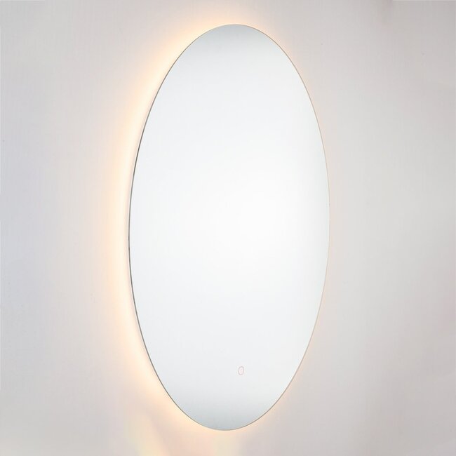 Badezimmerspiegel Illura 60 x 80 cm mit dimmbaren LEDs, Berührungssensor, einstellbaren Farben und Spiegelheizung