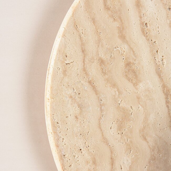 Wandleuchte Sira mit verstellbarem Spot aus Travertin (Naturstein) und Holz inkl. Philips Lichtquelle