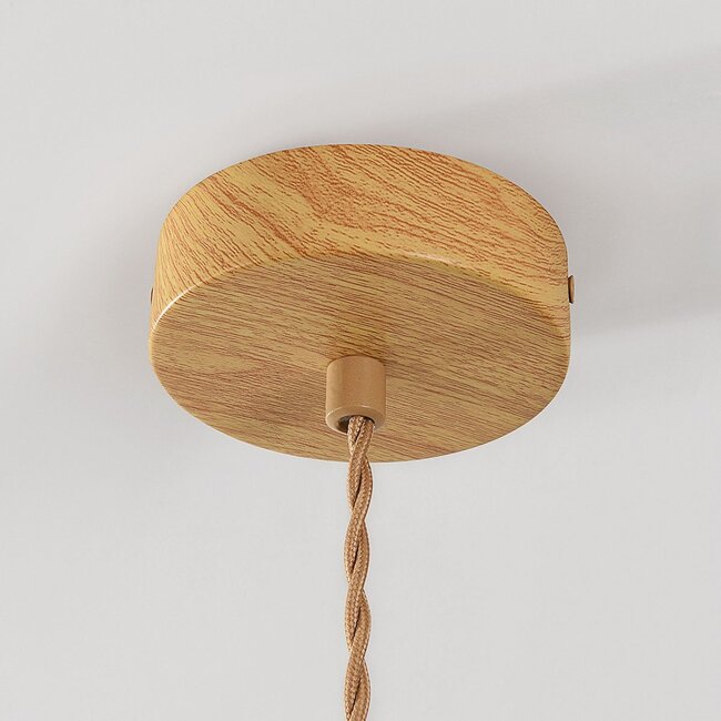 Hängelampe Flima mit natürlichem Bambusschirm – 53 cm