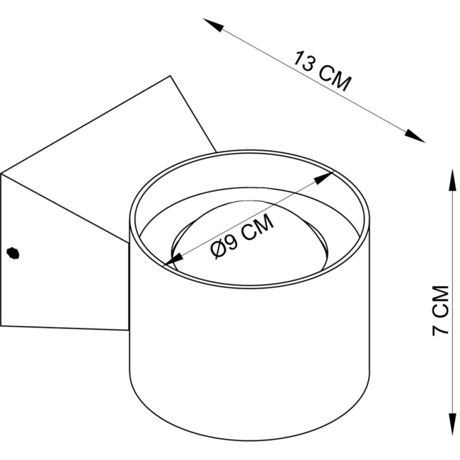 Badezimmer-Wandleuchte Ylva schwarz mit Up- und Downlight
