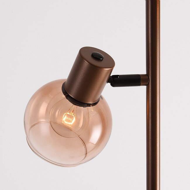 Stehleuchte Duna mit braunem Ombré-Glas, 3-flammig