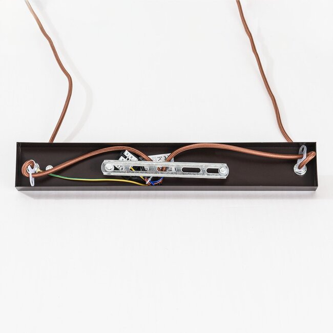 2-flammige Japandi-Hängelampe Mara aus Travertin (Naturstein) und Holz