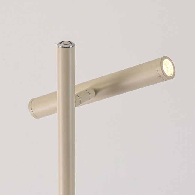 Stehlampe Zhan mit 3 schwenkbaren Spots mit integrierter LED und Touch-Dimmer