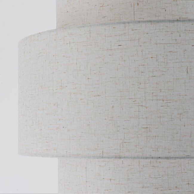 Moderne Stehleuchte Zhuo beige mit Leinenschirm