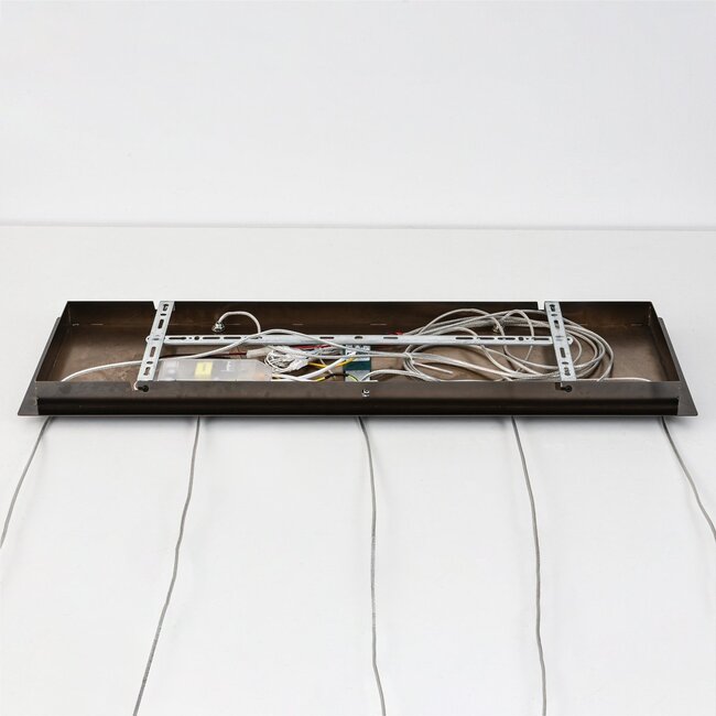 Dimmbare Pendelleuchte Valira schwarzchrom mit Rauchglas und Fernbedienung, 5-flammig