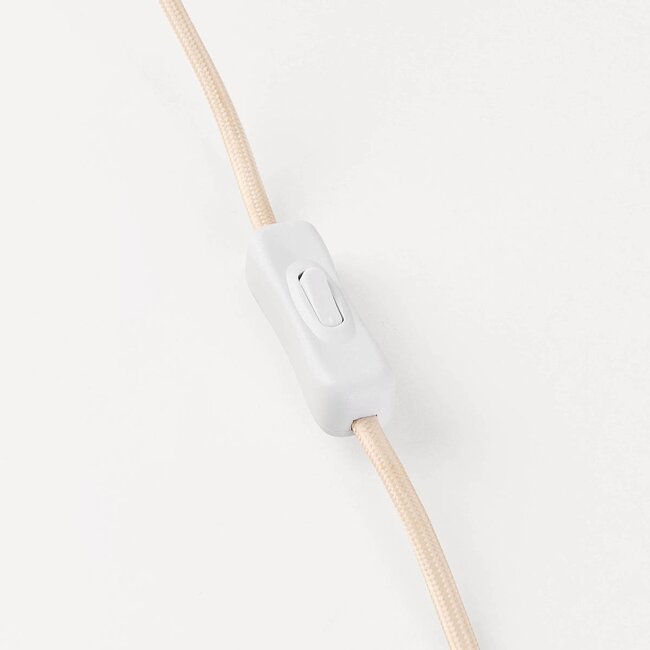 Tischleuchte Virello in Sandbeige mit verstellbarem Schirm