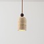 Japandi Pendelleuchte Voro - Travertin (Naturstein) und Holz