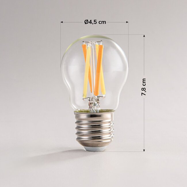 Smarte E27 LED-Lampe mit Tuya-App, Ø45mm, 4,9W, 2700-6500K, dim-to-warm