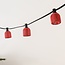 Schirm für Illu-Lichterketten-Lampen in Rattanoptik - rot