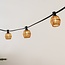 Schirm für Illu-Lichterketten-Lampen, Rattan-Optik - meliert gelbbraun