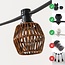 Lampenschirm in dunkler Rattan-Optik für Illu-Lichterkette