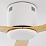 Deckenventilator weiß mit Buchenholzoptik inkl. Fernbedienung - Rivotra