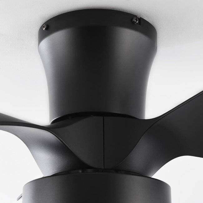 Kompakter Deckenventilator inkl. LED und Fernbedienung, schwarz - Vejas