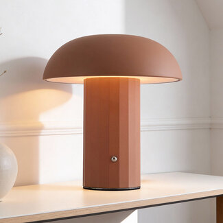 Kabellose Tischleuchte Noma in Mokka-Braun mit dimmbarem und einstellbarem Licht