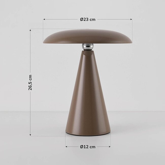 Aufladbare Tischlampe Ariso mit Touch-Dimmer und einstellbarem Licht - Taupe