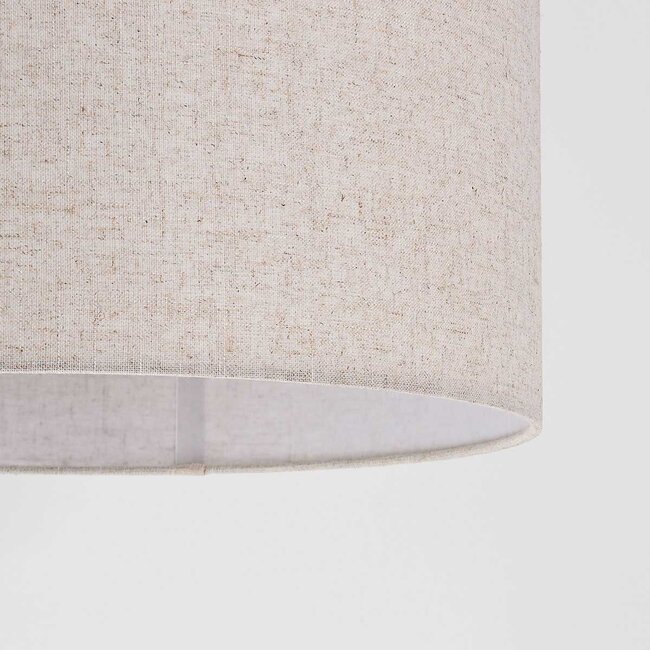 Stehlampe Narae mit schwenkbarem Arm und Leinenschirm - taupe