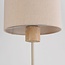 Tischlampe Aurea mit Leinenschirm und Travertin-Effekt - beige