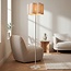 Stehlampe Hiros beige mit Leinenschirm