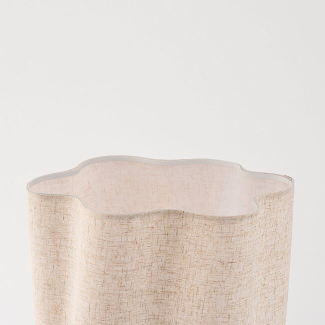 Stehlampe Hiros beige mit Leinenschirm