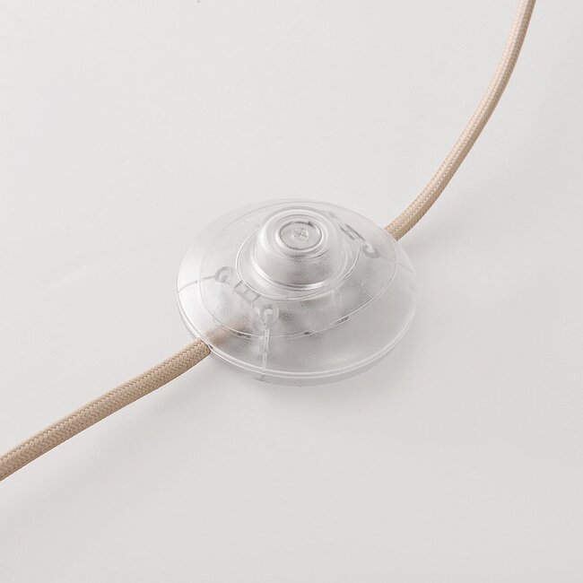 Stehleuchte Hiros beige mit Leinenstoffschirm