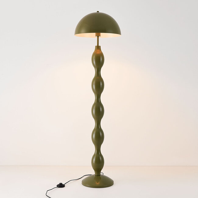 Design Stehleuchte Mura olivgrün aus Metall