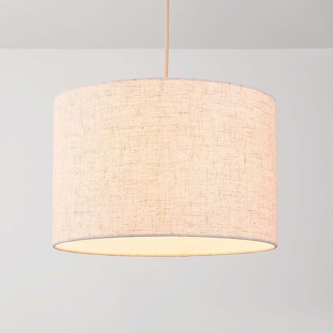 Pendelleuchte Avano - Beige mit Leinenschirm
