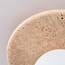 Deckenleuchte Cenno mit Travertin-Optik und milchweißem Glas