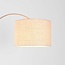 Moderne Steh-Bogenlampe Lerava beige mit Leinen-Schirm