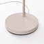 Moderne Steh-Bogenlampe Lerava beige mit Leinen-Schirm
