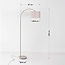 Moderne Steh-Bogenlampe Lerava beige mit Leinen-Schirm