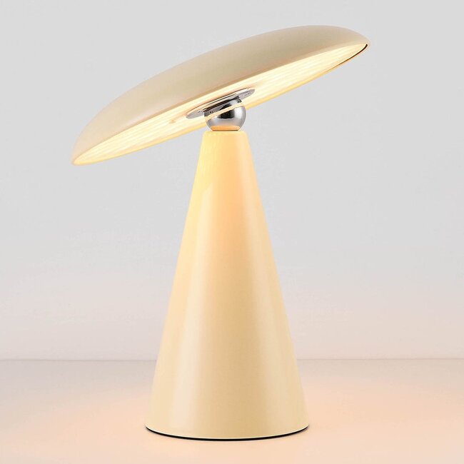 Wiederaufladbare Wandleuchte Ariso creme mit Touch-Dimmer und einstellbarer Lichtfarbe