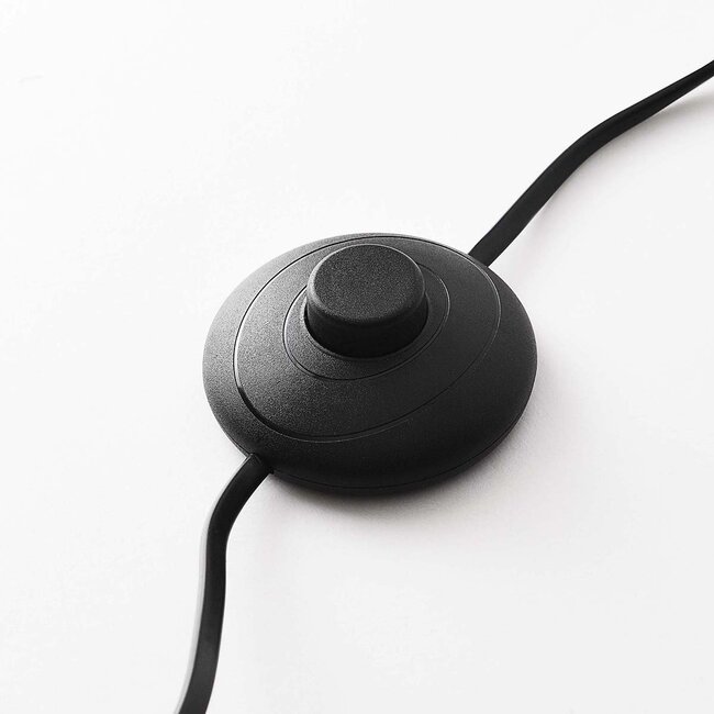 Bogenlampe Sarah schwarz mit Papierschnur-Schirm