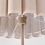 Beige Stehleuchte Cely mit plissiertem Leinenstoffschirm