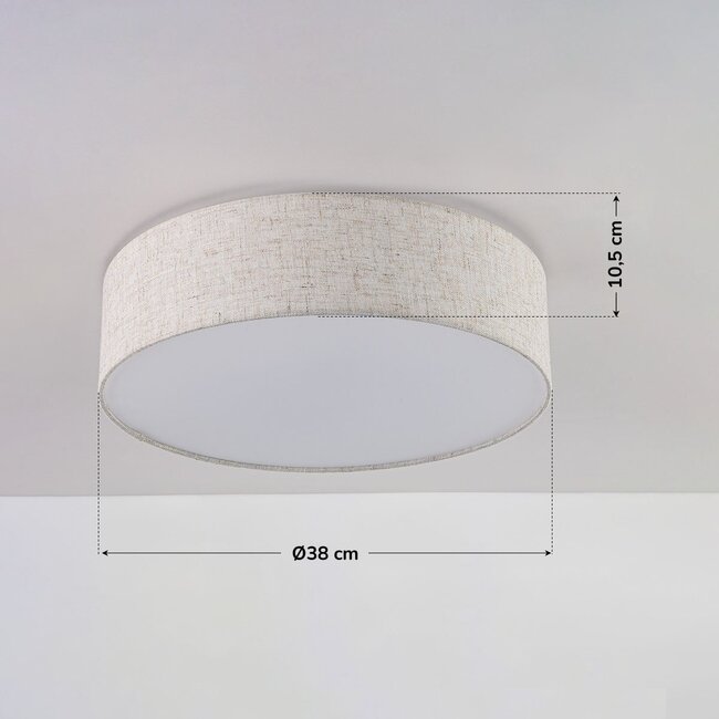 Deckenleuchte Avani mit Leinen-Schirm und Diffusor