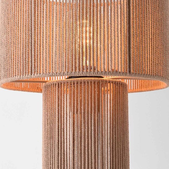 Tischlampe Rilva aus natürlichem Baumwollseil