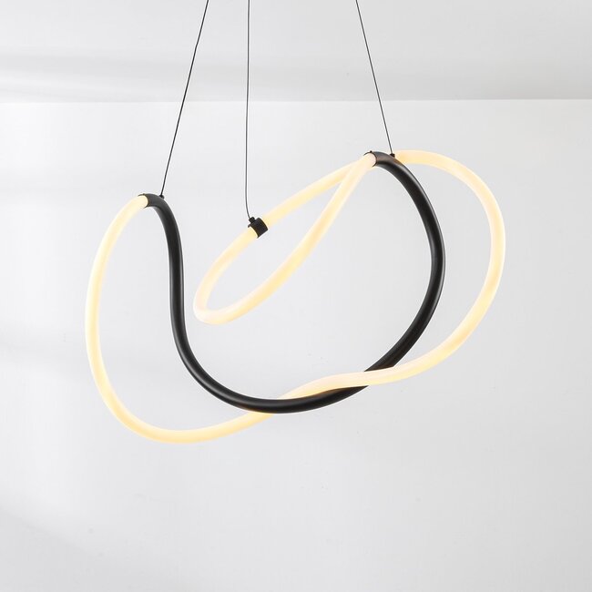 Design-Hängelampe Lunara mit integrierten 3-stufig dimmbaren LEDs - Schwarz