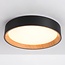 LED-Deckenleuchte Larios, 3-stufig dimmbar Ø39 cm - Schwarz mit Holzakzent