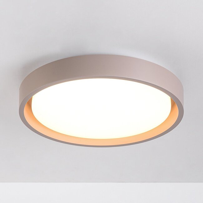Deckenlampe Ricardo in Taupe mit integrierter LED, 3-stufig dimmbar