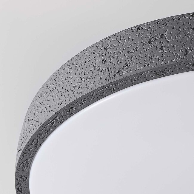 Deckenleuchte Arvid Ø40 cm - Dunkelgrau mit Steineffekt, 3-stufig dimmbar