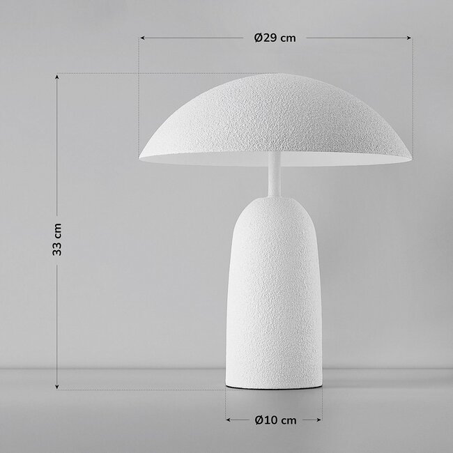 Pilz-Tischlampe Pablo 2-flammig aus Metall in Weiß