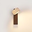 Verstellbare Wandleuchte Flawe mit integrierter LED und Travertin (Naturstein) und Holz