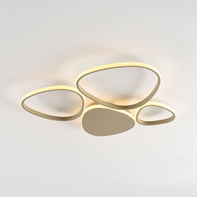 Design Deckenleuchte Lirina mit integrierter LED, 3-stufig dimmbar - sandbeige