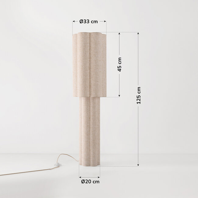 Stehlampe Hika Japandi aus Leinen