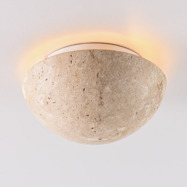 Deckenleuchte Tavro mit einstellbarem Licht und Travertin (Naturstein)