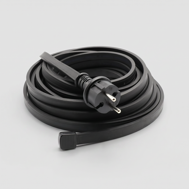 Illu-Lichterkette ohne Fassungen inkl. montiertem Stecker und Endkappe in Schwarz