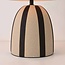 Tischlampe Miora aus gestreifter Keramik mit Stoffschirm in Beige
