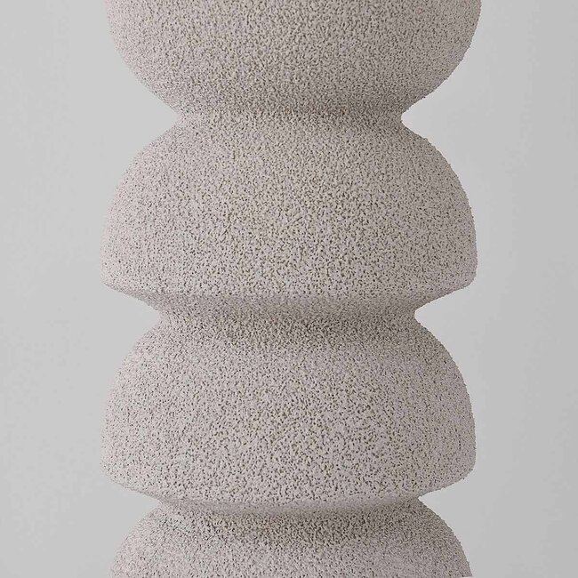 Tischlampe Kiyra - weißes Keramik mit Stoffschirm in Beige