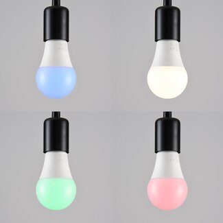 Dimmbare E27 LED Lampe mit Fernbedienung 7W, milchweiß, Ø60 - RGB und 3000K