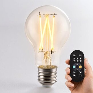 Dimmbare E27 LED Lampe mit Fernbedienung 5,9W, klar, Ø60, 2200-6500K