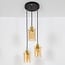 Moderne mattschwarze und sandgoldene Pendelleuchte mit amber Glas, 3-flammig - Arlington
